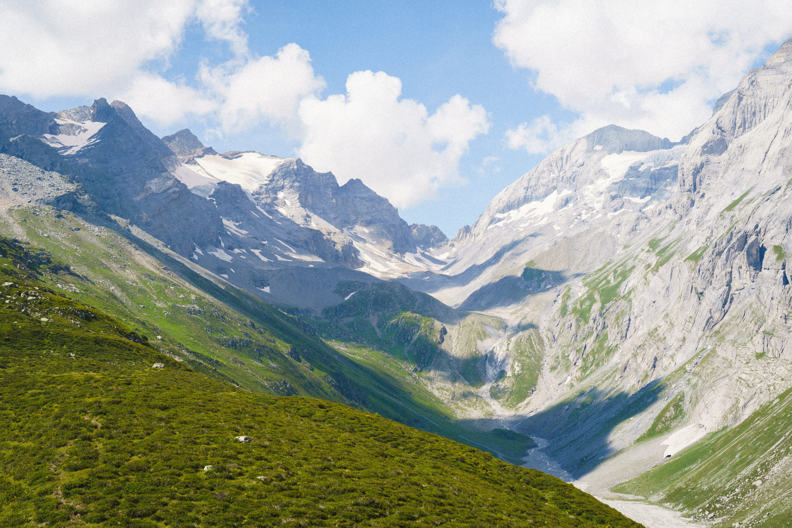 View of the mountains above Breil Brigels in the Val Frisal