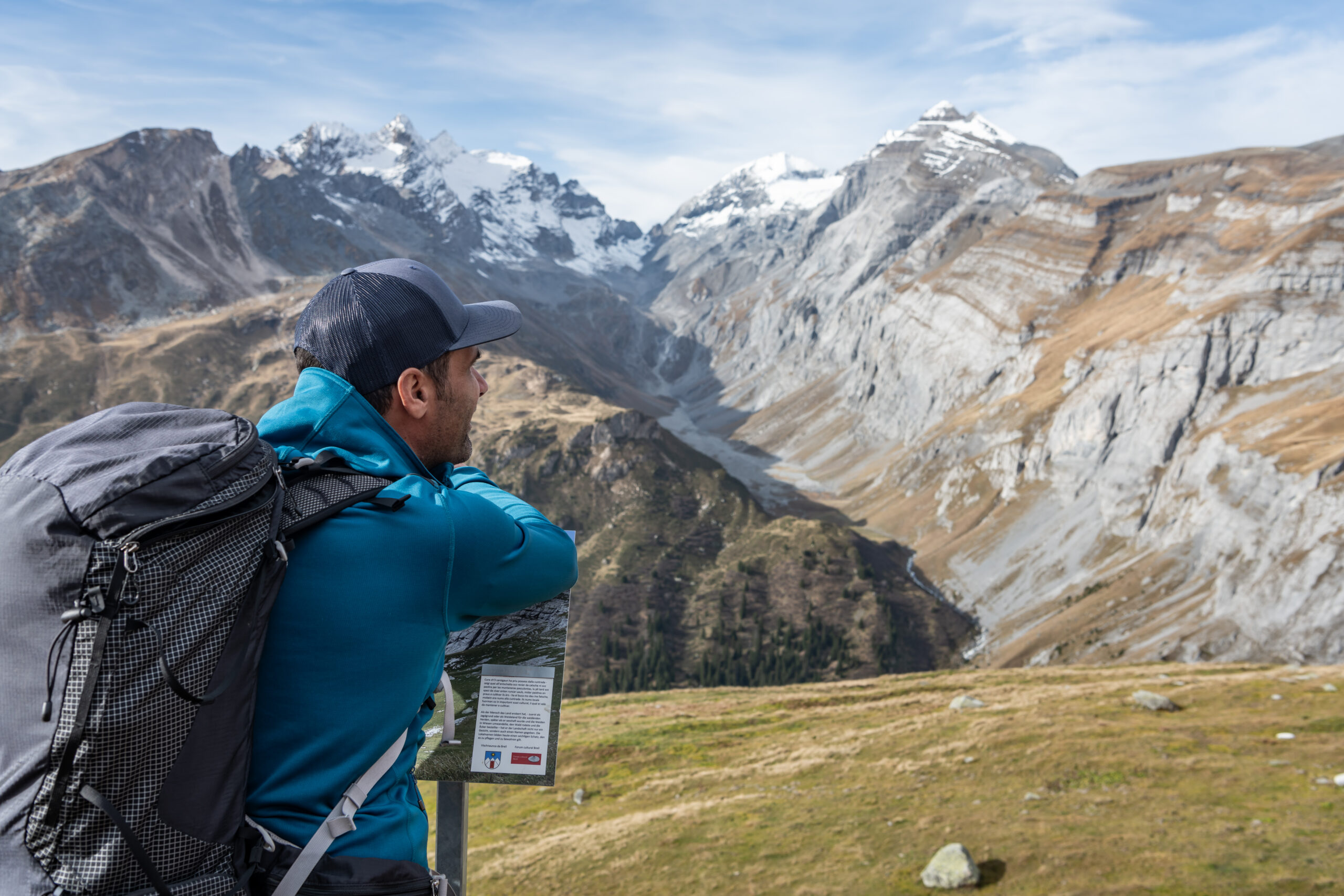 Enjoying the view while hiking to the Bifertenhütte in Brigels