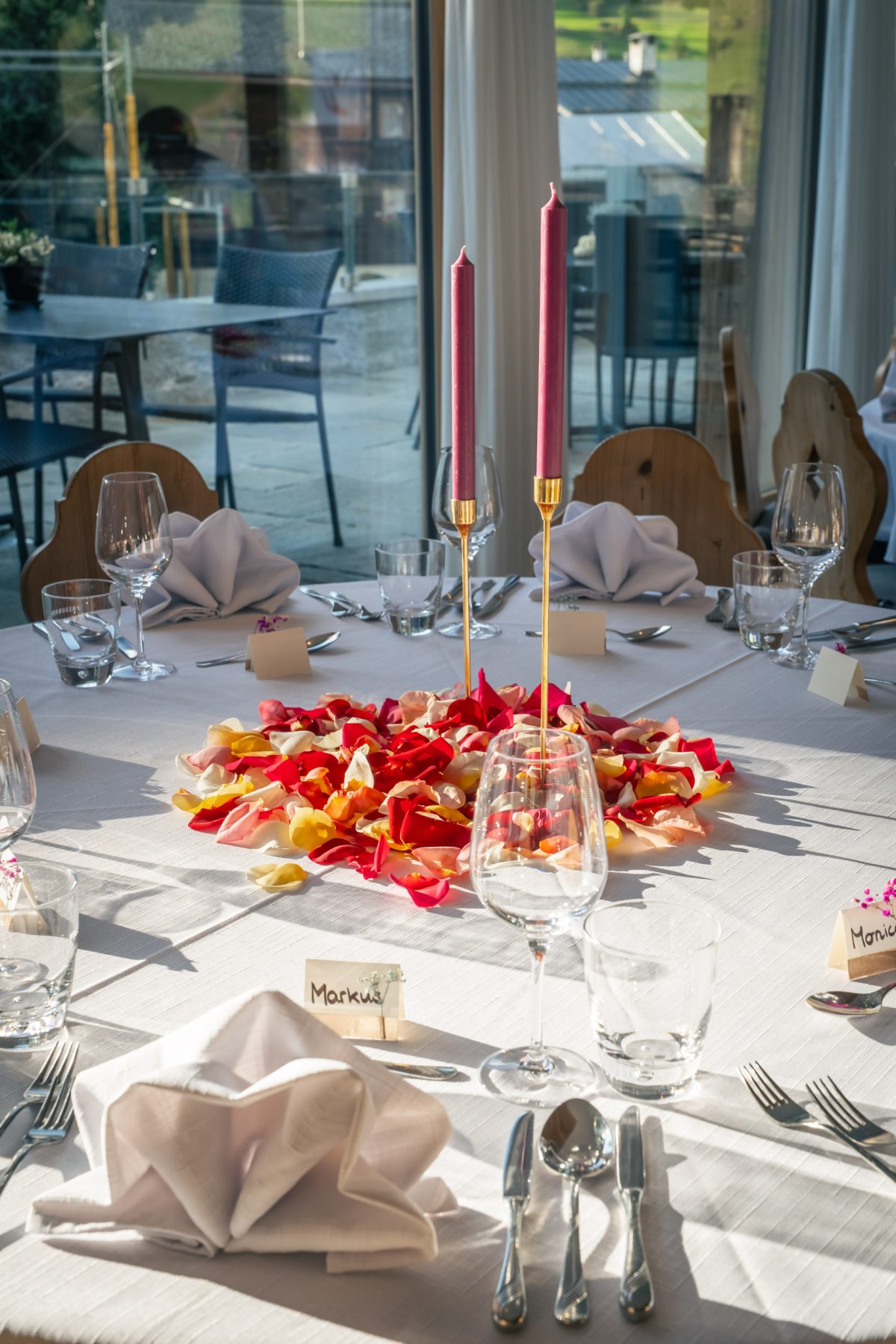 Celebrate a wedding in the large hall at Hotel Alpina